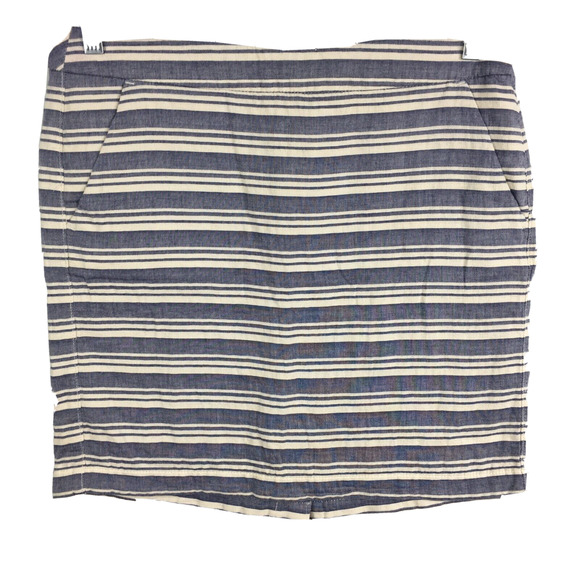 Tommy Hilfiger Skirt Womens Sz 6 Blue White Striped Chambray Mini Pencil Pockets - Picture 1 of 10